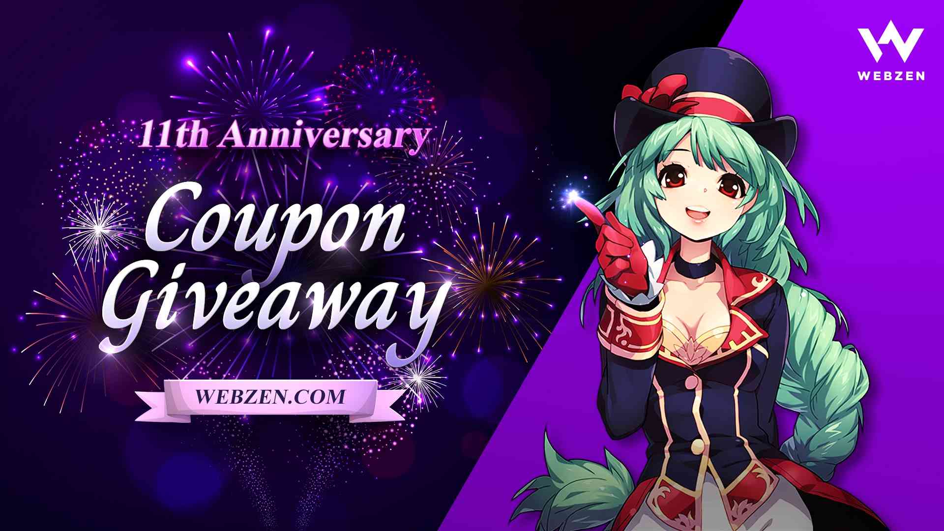 Webzen 11th Anniversary Coupon Giveaway