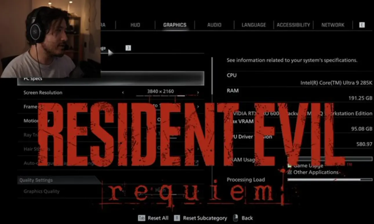 Markiplier’s Impressive PC Specs Amazes Fans During Resident Evil: Requiem Playthrough