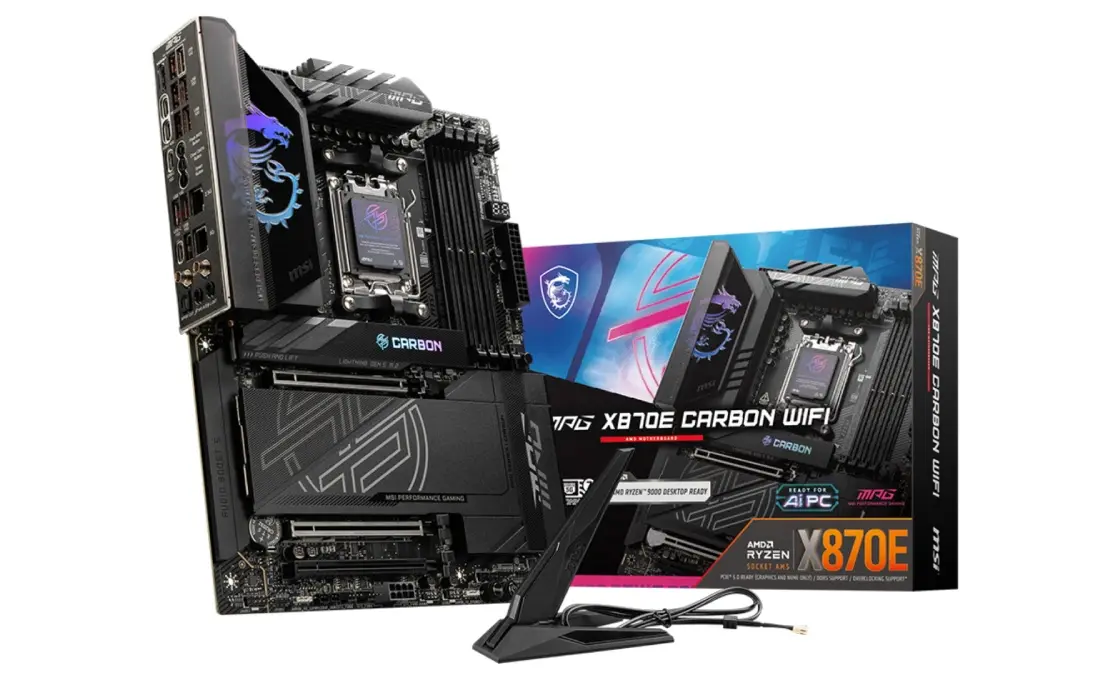 MSI MPG X870E CARBON WIFI Drops to $349.99: Premium X870E Motherboard at Mid-Range Price MSI MPG X870E CARBON WIFI Drops to $349.99: Premium X870E Motherboard at Mid-Range Price 33