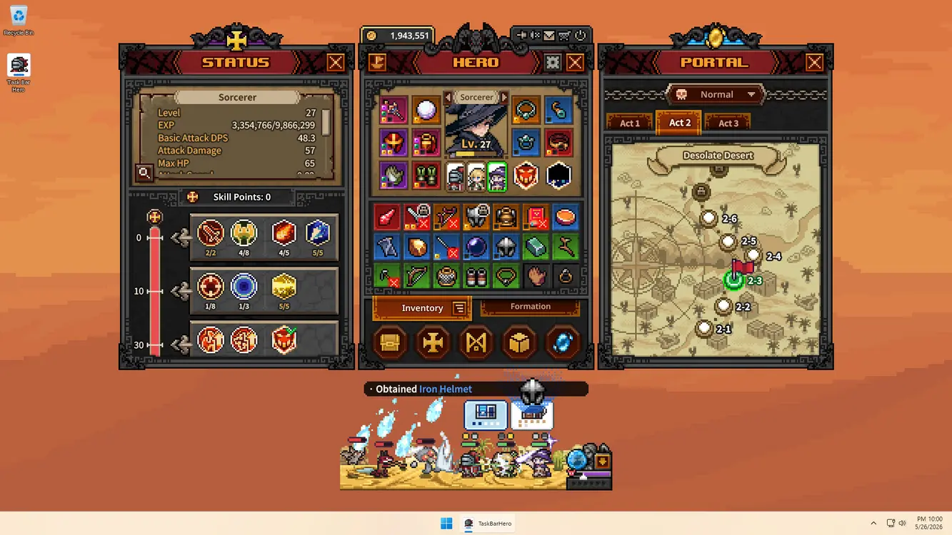 Taskbar Hero Rises in Steam Charts with Huge Surge in Players